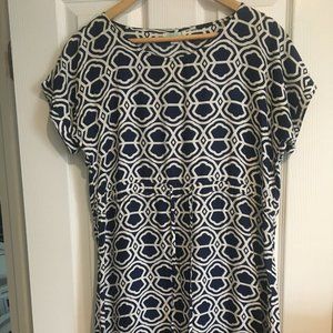 Navy and white summer dress